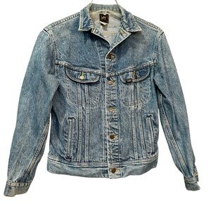 Lee Denim Jeans Jacket Blue Boys Sz 18 Vintage Casual Fits Women’s Medium